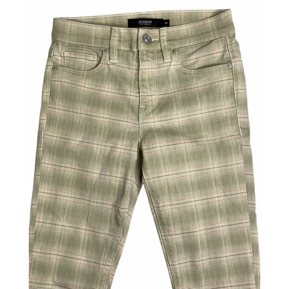 Hudson Womens Multicolor Flat Front Mid Rise Check Stretch Skinny Jeans Size 25 - Picture 2 of 8